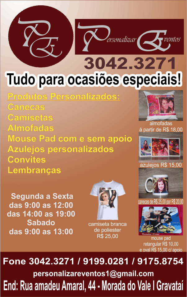 PRODUTOS PERSONALIZADOS EM GRAVATA