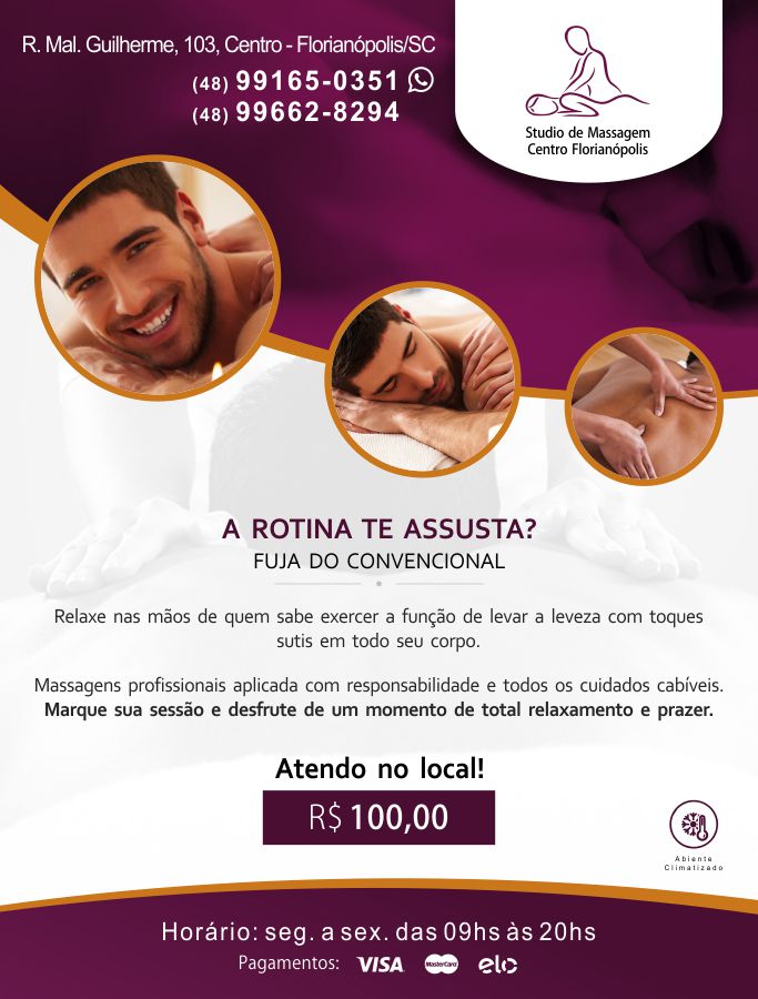 massagens no Centro de Florianpolis, Massagem Masculina, Relaxante Teraputica